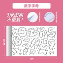 Giấy vẽ màu 3mm cho trẻ em - Cuộn dài cho trẻ sơ sinh và trẻ nhỏ - Vải.canvas thân thiện với tường có thể dán lên tường